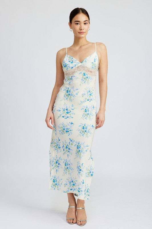 floral slip dress Paloma Floral Crepe Midi Slip Dress