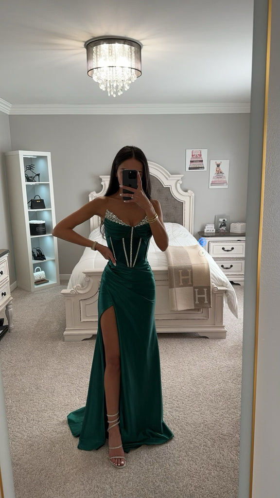 SATIN STRAPLESS CORSET GOWN SHOP DDMINE SATIN STRAPLESS CORSET GOWN SHOP DDMINE