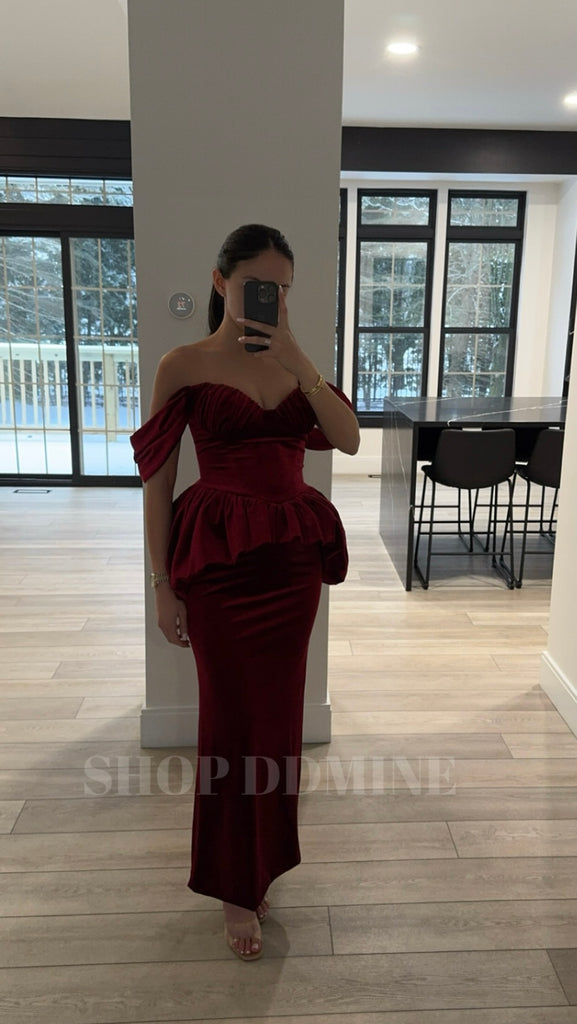 Abigail Velvet Bubble Hem Peplum Maxi Dress Abigail Velvet Bubble Hem Peplum Maxi Dress