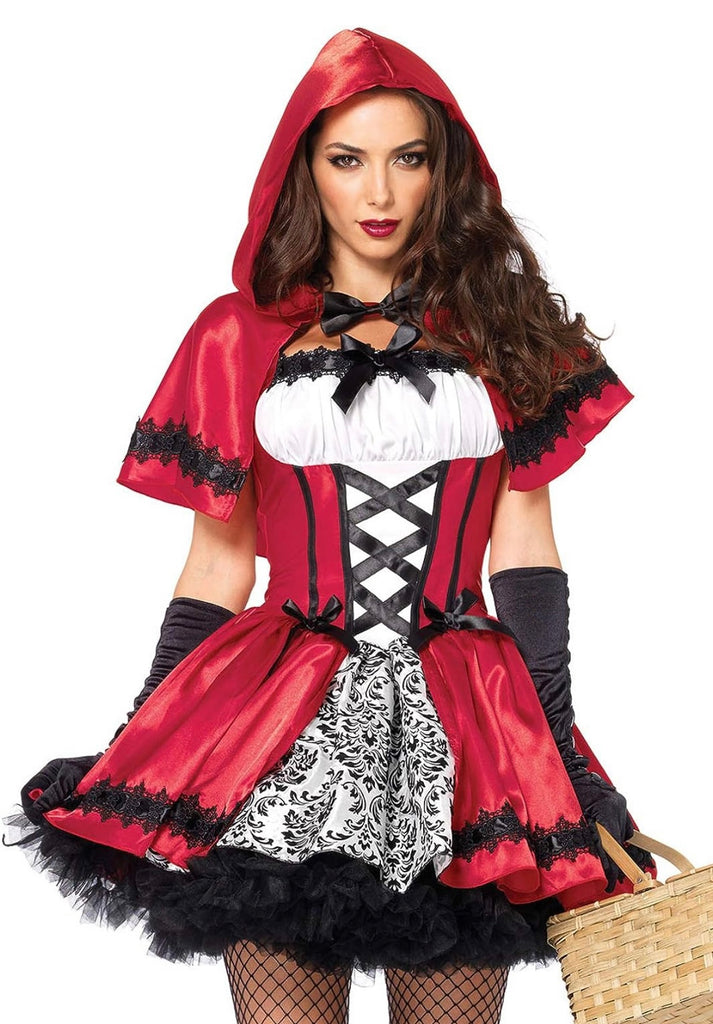 dress of red riding hood Fun Costumes Kids Deluxe Little Costume - Fairytale Outfit with Hooded Cape for Girls - Storybook Character Dress - Large wear that fancy red cape your grandma made for you LUXE RED RIDING HOOD DRESS