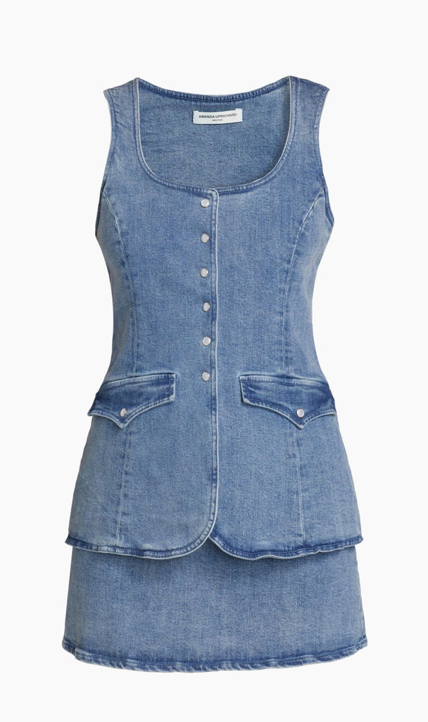 Amanda Uprichard Kya Denim Skort Romper