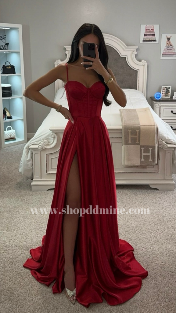 a line satin bustier maxi dress Ladivine CD337 Satin Maxi Slit A Line Corset Formal Dress Bridesmaid Prom Evening Gown 12 / Black