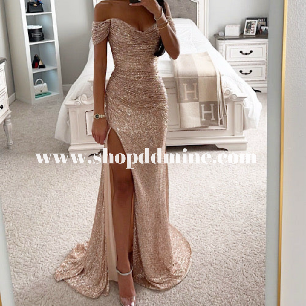 slim fit dress slacks Berylove Women Sparkly Rose Gold Homecoming Dress Halter Bodycon Ruched Cocktail Party Dress, Rose Gold / US2 main image 1