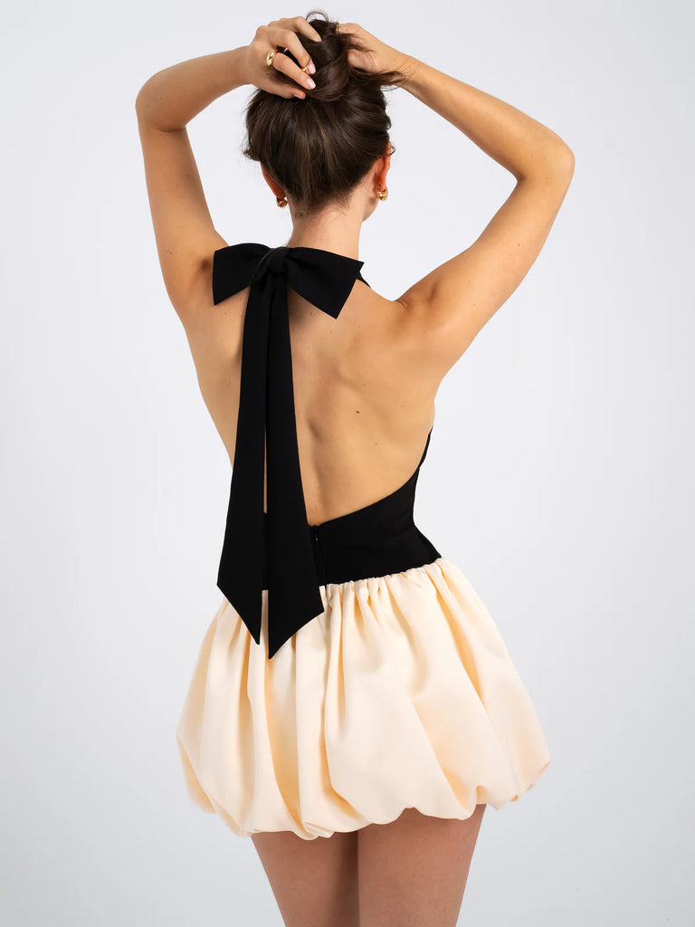YANA BACKLESS DROP WAIST BUBBLE MINI DRESS YANA BACKLESS DROP WAIST BUBBLE MINI DRESS