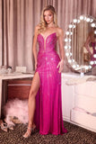 PLUNGING ILLUSION GOWN