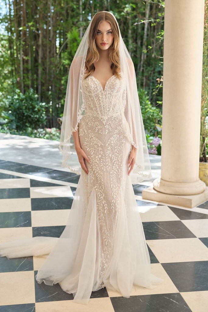 sweetheart neckline strapless mermaid wedding dress Casablance Bridal 2539 Fernande Mermaid Satin Strapless Sweetheart Neckline Train 3D Floral Appliques Wedding Gown 28 / IIS