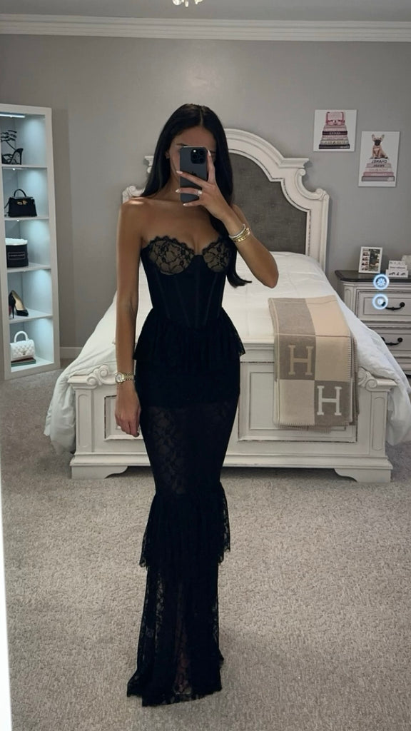 QUENNELL Black LACE MAXI DRESS XS QUENNELL Black LACE MAXI DRESS XS