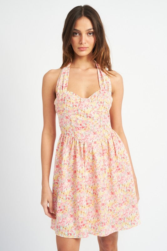 Bustier Halter Neck Dress Bustier Halter Neck Dress