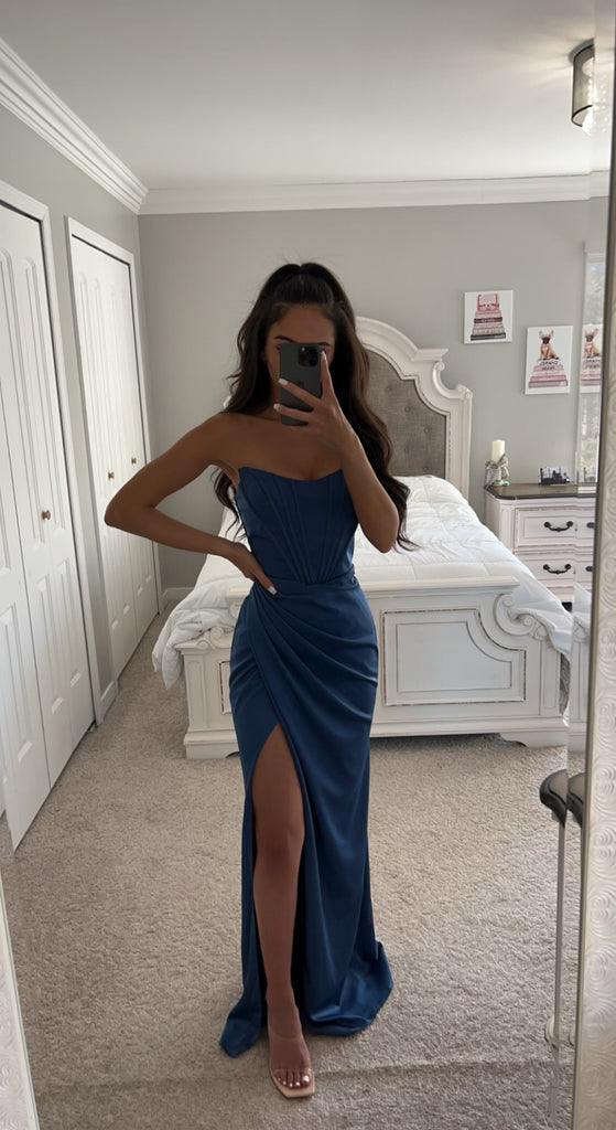 Corset Off Shoulder Satin Gown Corset Off Shoulder Satin Gown