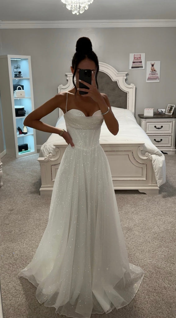 OFF White LACE UP GLITTER BALL GOWN 4 / OFF White OFF White LACE UP GLITTER BALL GOWN 4 / OFF White