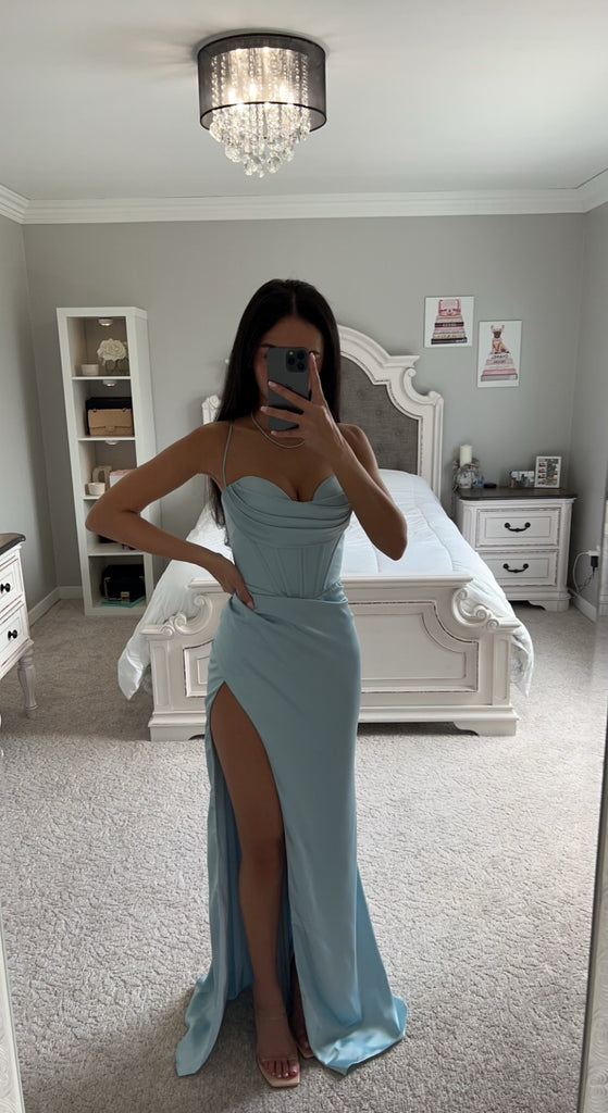 Light Blue Corset Gown Light Blue / 4 Light Blue Corset Gown Light Blue / 4