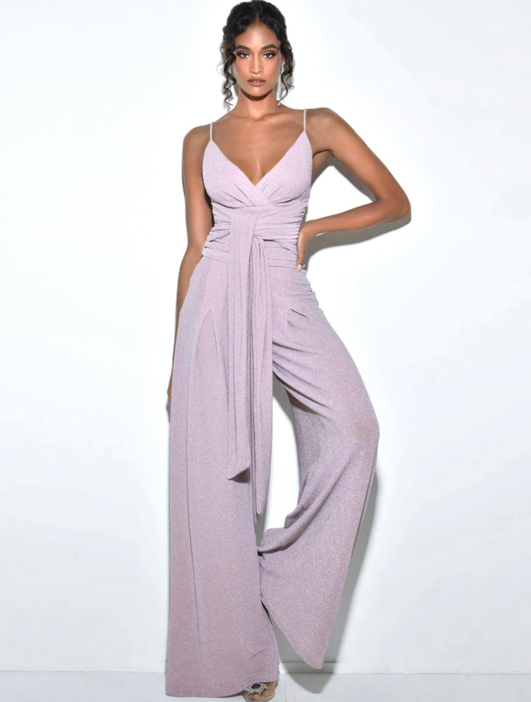 Purple Metallic Jumpsuit Large