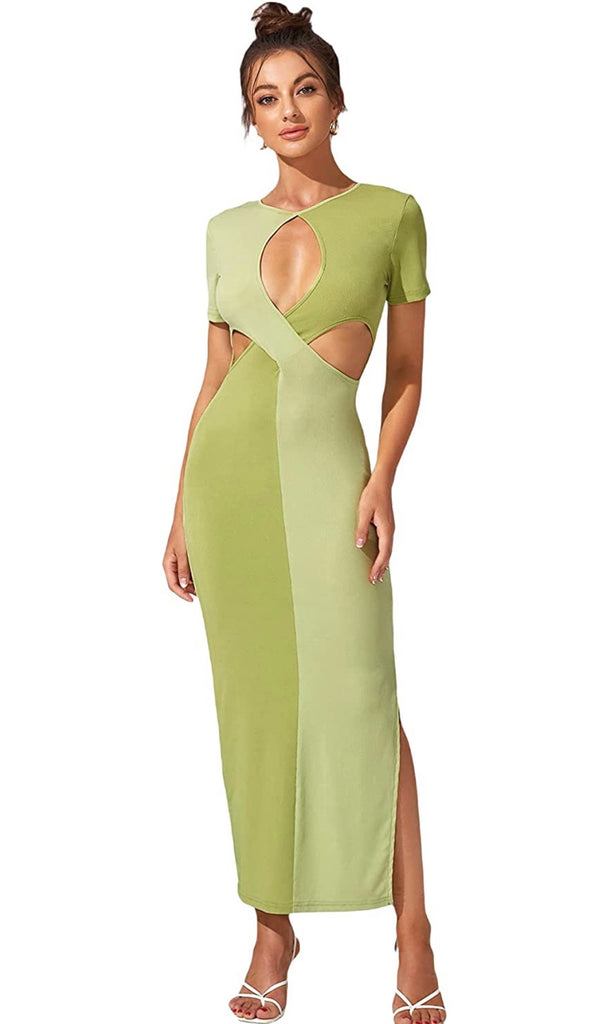 COLOR BLOCK MIDI DRESS COLOR BLOCK MIDI DRESS
