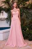 PLEATED BODICE A LINE GOWN