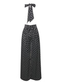 Oriana Black Polka Dots Halter Jumpsuit