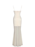 Zayne Butter Yellow Ruch Breast Chiffon Mermaid Maxi Dress