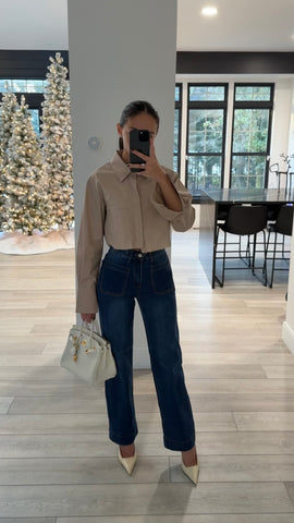 ASYMMETRICAL BUTTON UP CROP TOP