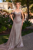 METALLIC FITTED GOWN