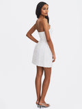 Tressa White Beaded Mesh Strapless Mini Wedding Dress