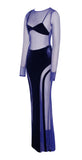 ROBE LONGUE EN VELOURS BLEU MARINE SHANNON