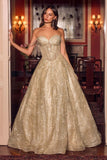 SCULPTED DANGLE STRAP BALL GOWN