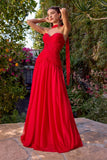 PLEATED BODICE A LINE GOWN
