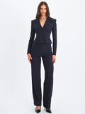 Quinnie Navy High-waisted Straight Leg Pant