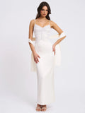 Karmen Pearl Top Pencil Slip Gown With Scar