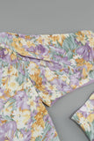 ROBE LONGUE À ÉPAULES UNIQUES ET À VOLANTS À MOTIF FLORAL