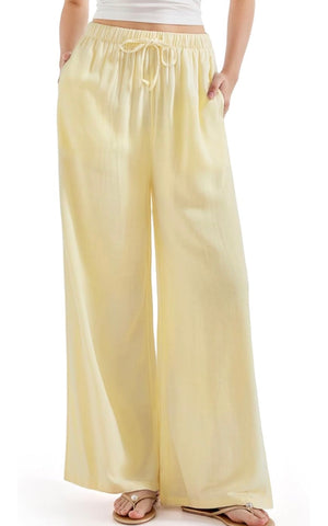 LINEN YELLOW PANTS