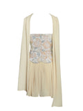 Quanisha Yellow Chiffon Dress With Scarf