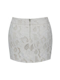 Wendy Beige Cotton Lace Low-Rise Mini Skirt