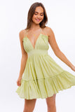 MINI-ROBE BABYDOLL À ÉTIERS À LISSES