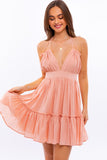 MINI-ROBE BABYDOLL À ÉTIERS À LISSES