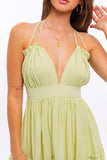 MINI-ROBE BABYDOLL À ÉTIERS À LISSES