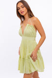 MINI-ROBE BABYDOLL À ÉTIERS À LISSES