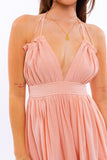 MINI-ROBE BABYDOLL À ÉTIERS À LISSES