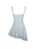 Yaffa Baby Blue Asymmetrical Mini Dress