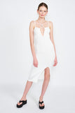 SPAGHETTI STRAP MIDI SLIT DRESS