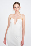SPAGHETTI STRAP MIDI SLIT DRESS