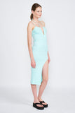 SPAGHETTI STRAP MIDI SLIT DRESS