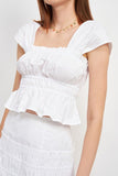 TOP PEPLUM arricciato ENCK QUADRATO