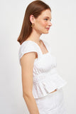 TOP PEPLUM arricciato ENCK QUADRATO