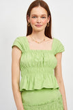 TOP PEPLUM arricciato ENCK QUADRATO
