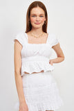 TOP PEPLUM arricciato ENCK QUADRATO