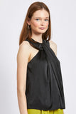 BLUSA SENZA MANICHE CON INCROCIO FRONTALE