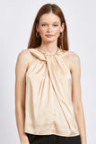 BLUSA SENZA MANICHE CON INCROCIO FRONTALE