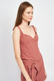 Haut bustier à col en V