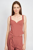 Haut bustier à col en V