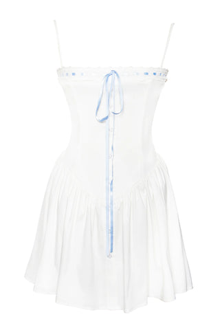 MALIA DROP WAIST CORSET LACE UP BACK MINI DRESS Medium MALIA DROP WAIST CORSET LACE UP BACK MINI DRESS Medium